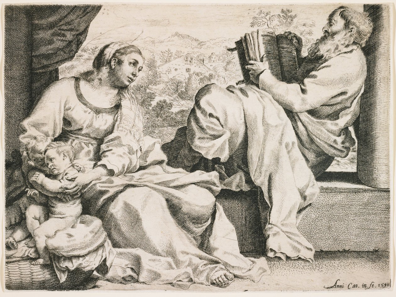 La Sagrada Familia con san Juan Bautista de Annibale Carracci