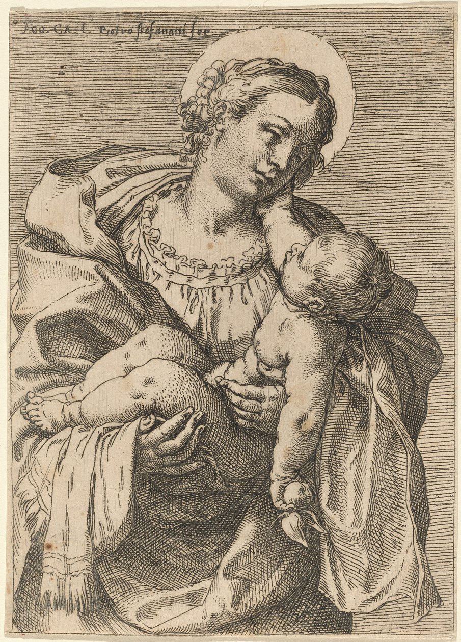 La Madonna y el Niño con una Manzana de Annibale Carracci