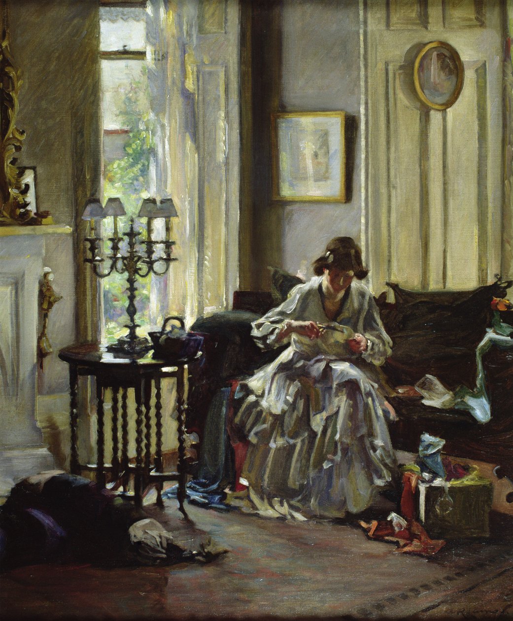 La costurera (óleo sobre lienzo) de Annie Rose Laing