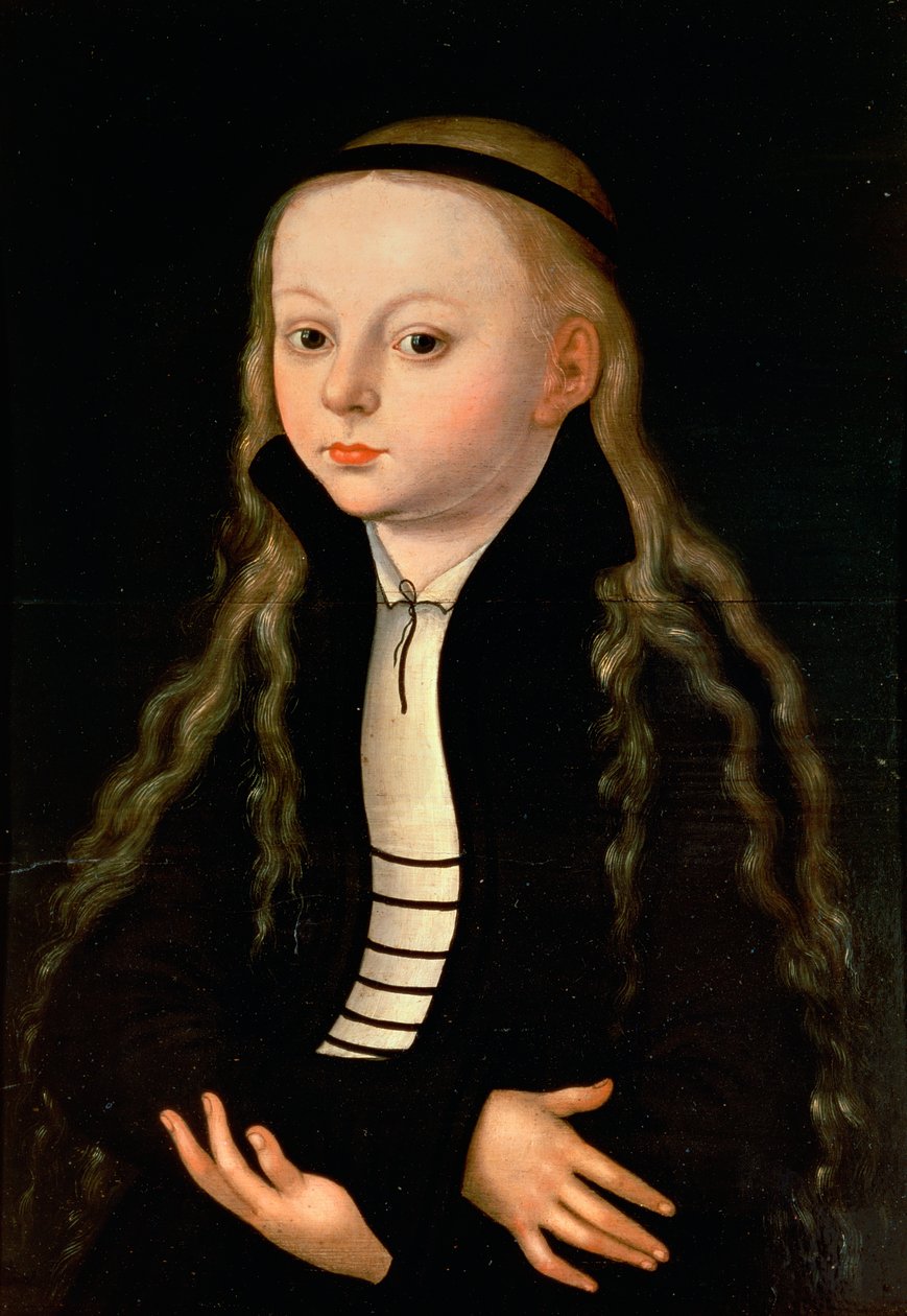 Retrato de una niña, posiblemente Magdalena, hija de Martín Lutero, después de Lucas Cranach, el Viejo, c. 1520 de Unbekannt Unbekannt