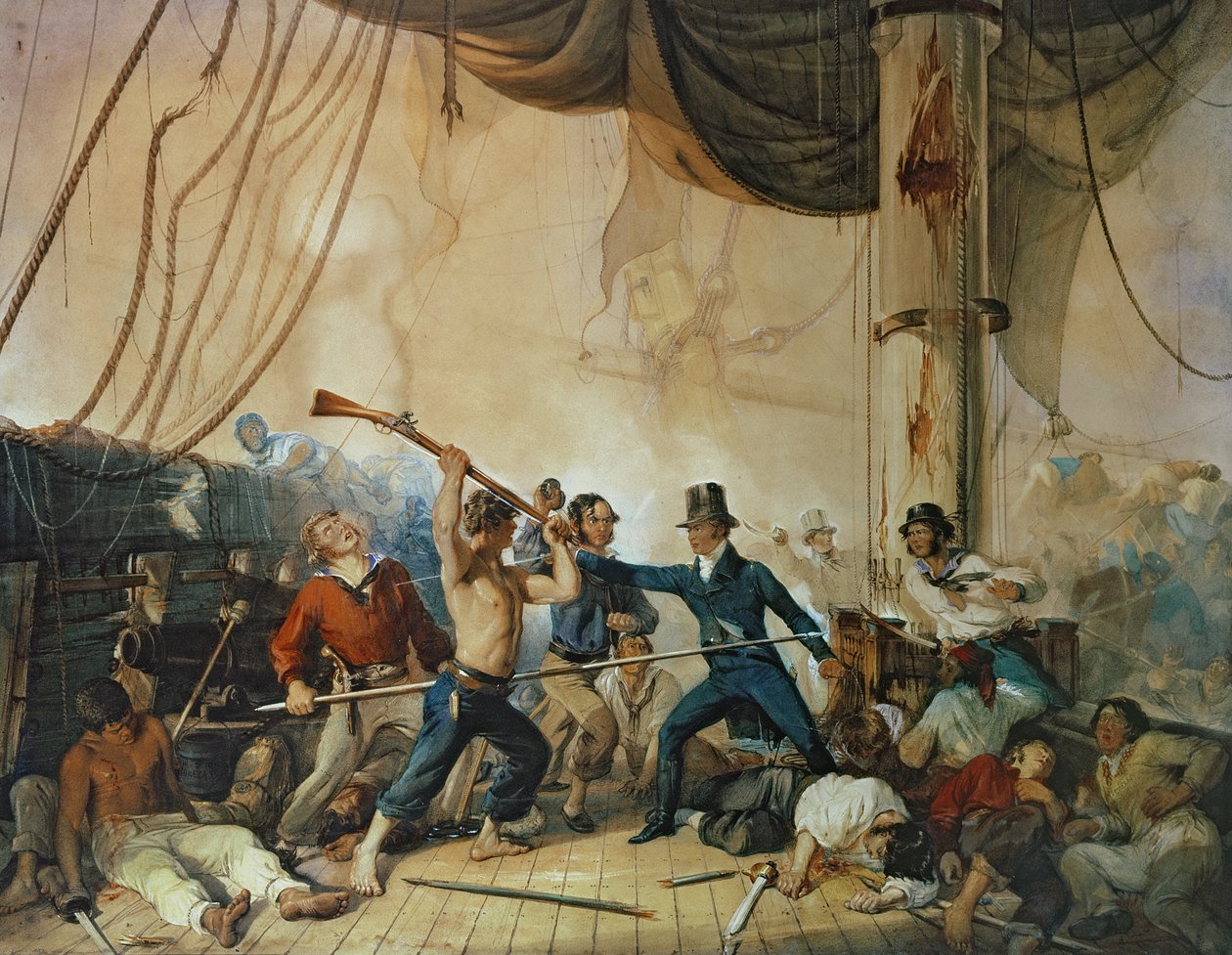 La Melee a bordo del Chesapeake, 1813 de Unbekannt Unbekannt