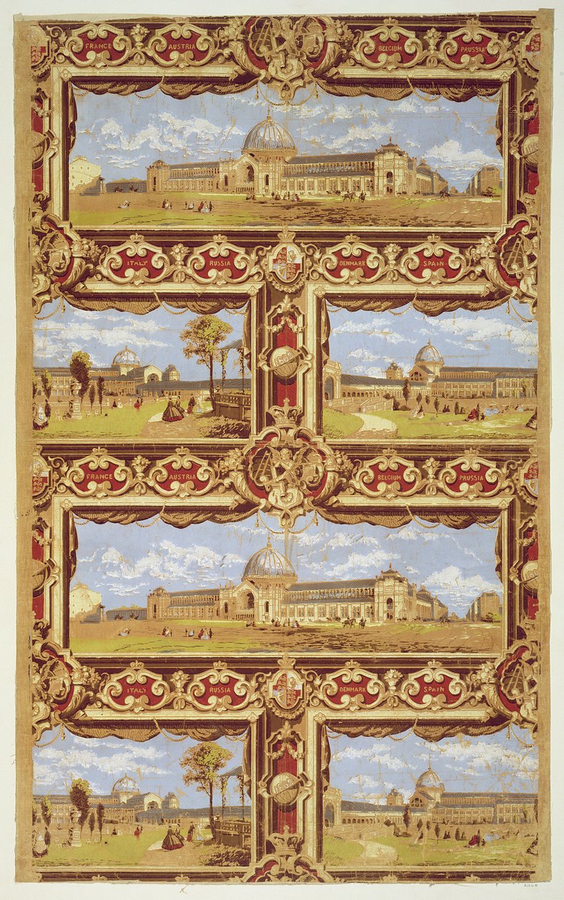 Vistas de la Exposición Internacional, 1862, diseño de papel tapiz de Unbekannt Unbekannt