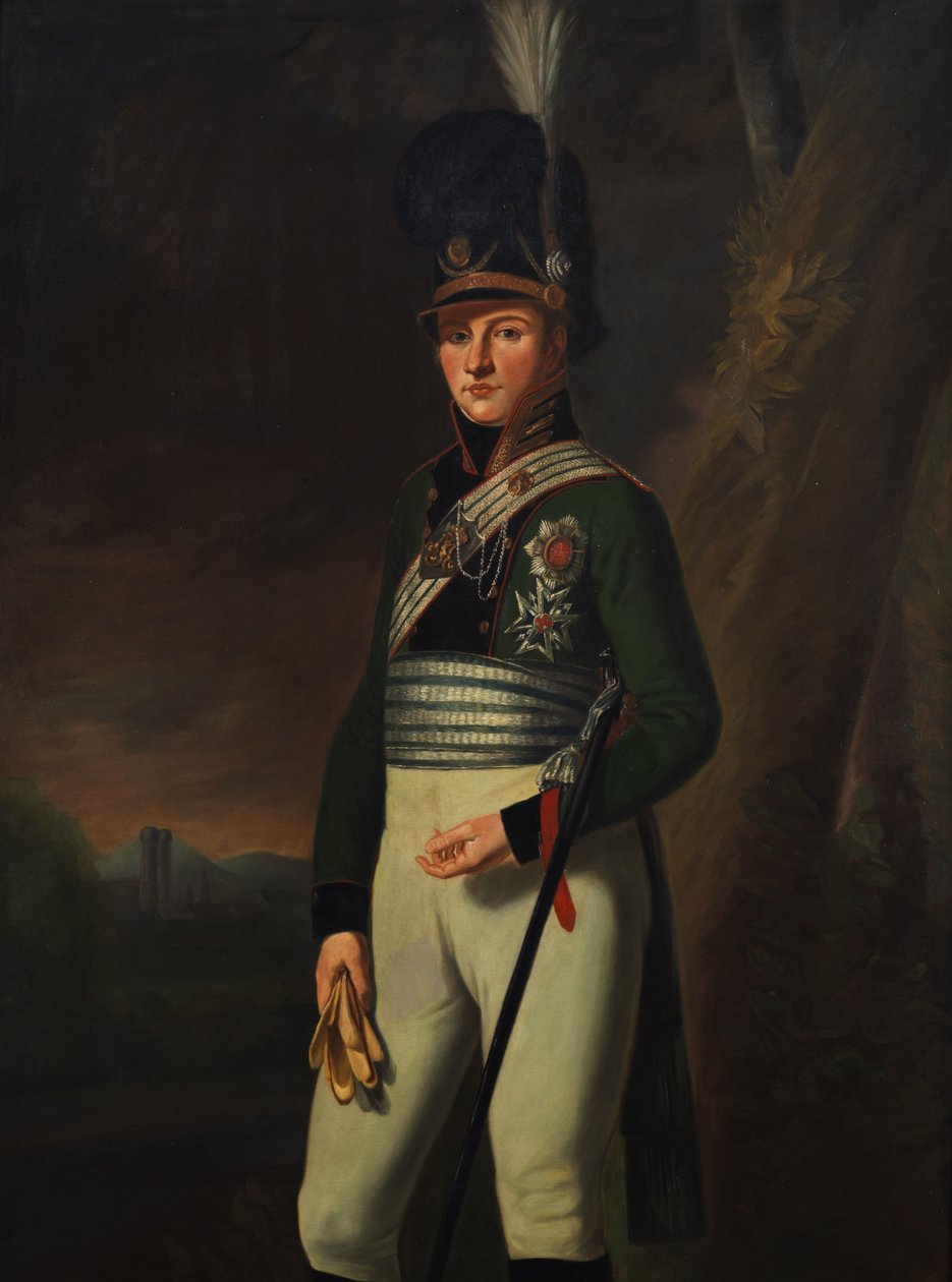 Príncipe heredero Ludwig (el futuro rey Ludwig I) como coronel del regimiento de Chevau-légers de Unknown