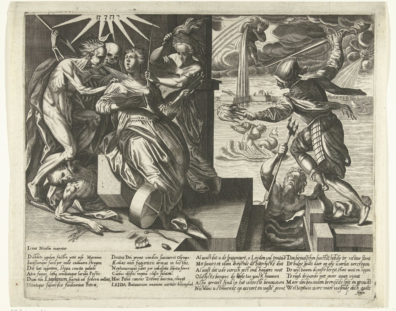Alegoría de la angustia y el alivio de Leiden, 1574 de Anonymous