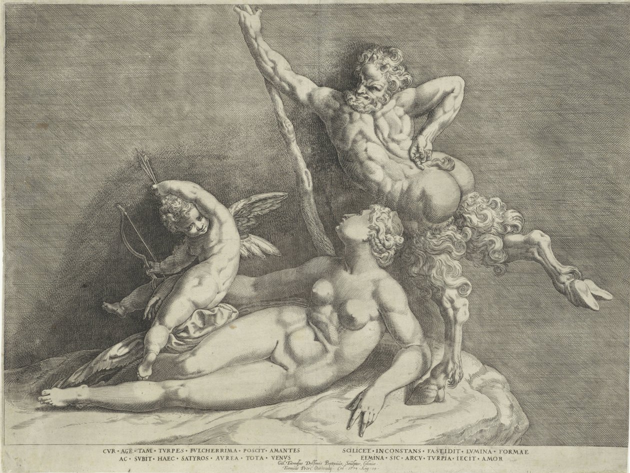 Grupo escultórico de Venus, Amor y un sátiro de Anonymous