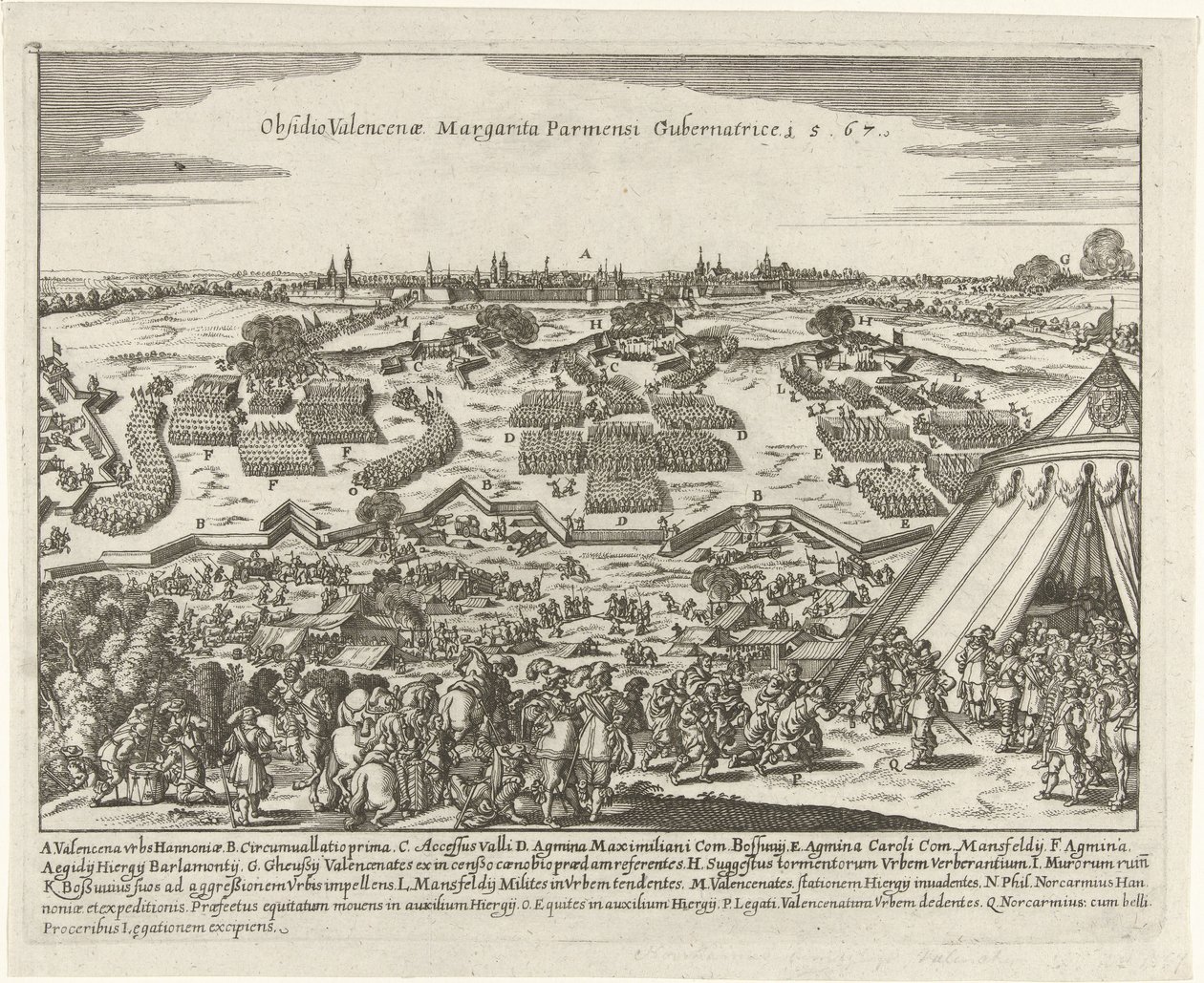 Beleg van Valenciennes, 1567 Asedio de Valencena Margarita Parmesi Gubernatrice 15.67 (título sobre objeto) de Anonymous