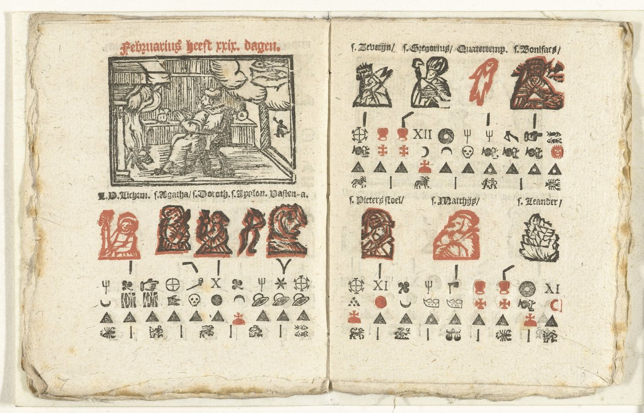 Páginas con el pronóstico para febrero de 1712 de Anonymous