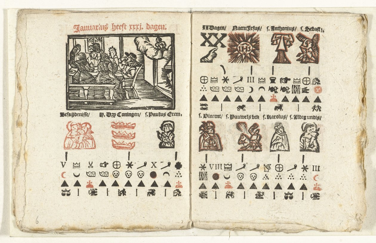 Páginas con el pronóstico para enero de 1712 de Anonymous