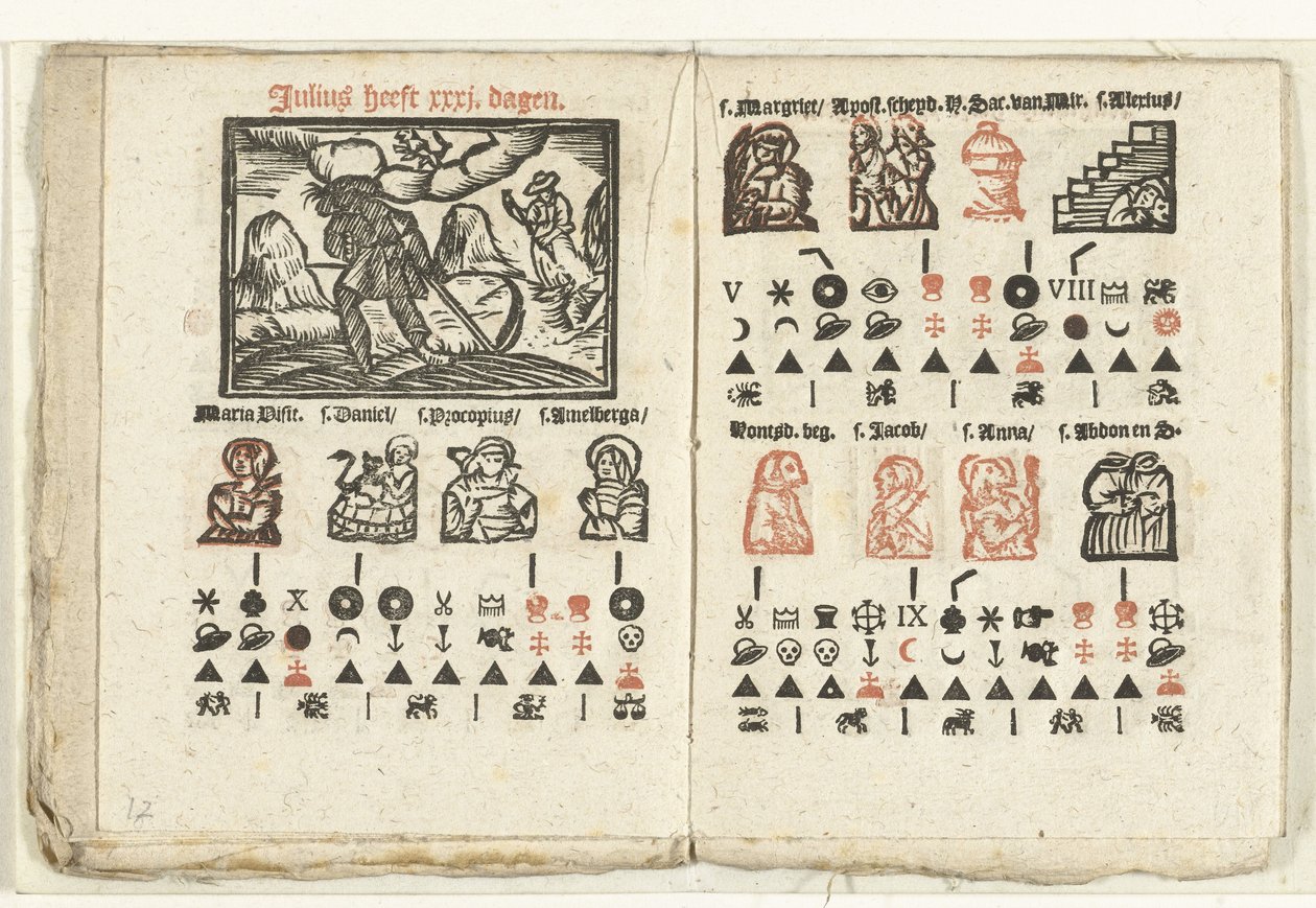 Páginas con el pronóstico para julio de 1712 de Anonymous
