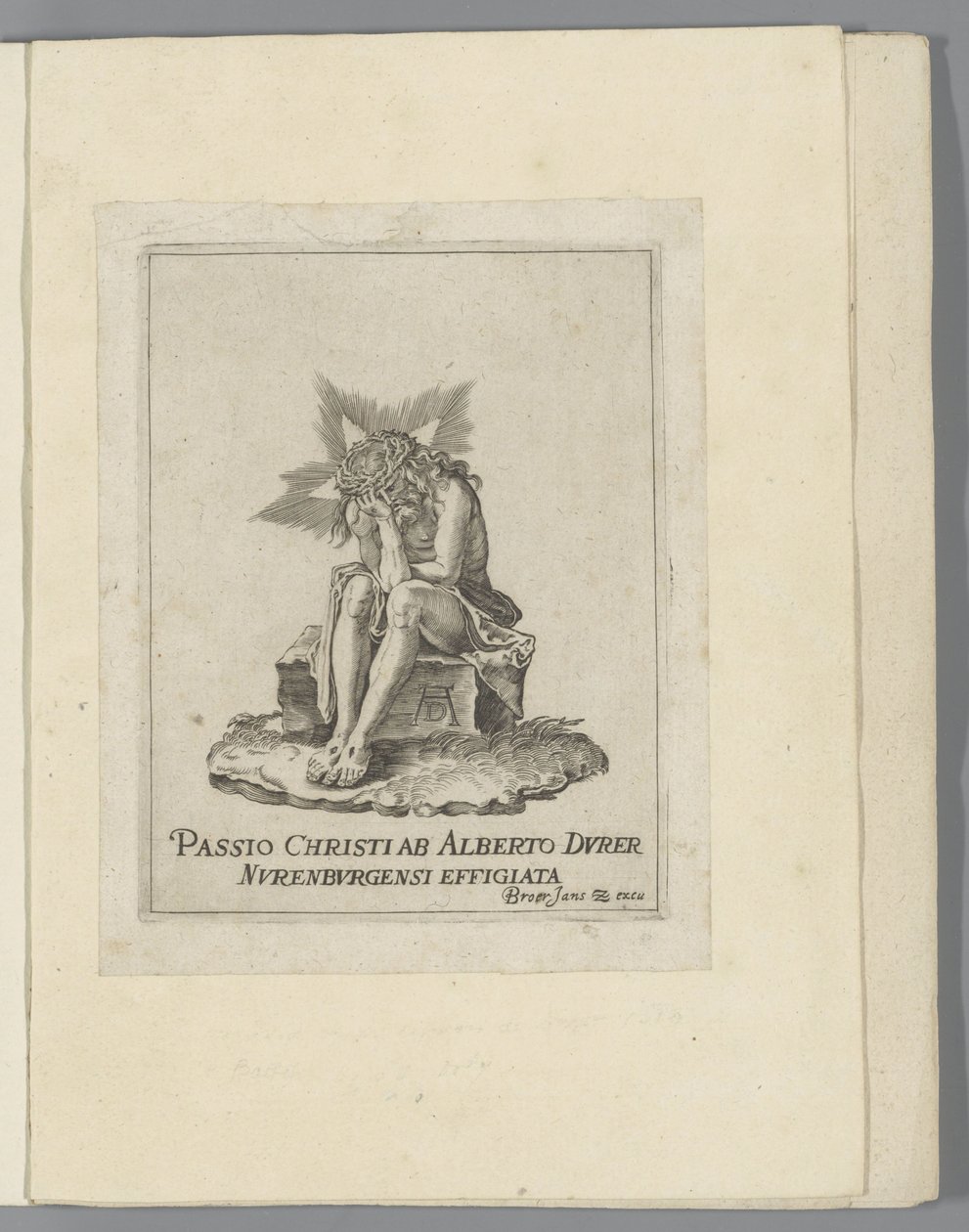 Cristo en la piedra fría La pequeña pasión (título de la serie) Passio Christi Ab Alberto Durer Nurenburgensi Effigiata (título de serie sobre objeto) de Anonymous