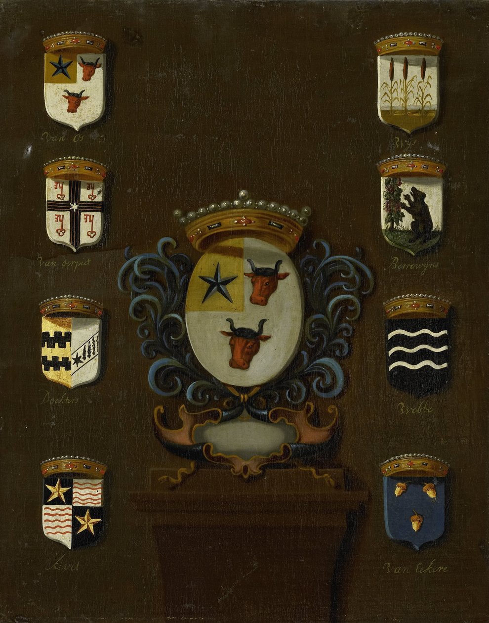 Escudo de Sara van Os, esposa de Jan van Reyersbergh, con sus ocho cuarteles de Anonymous