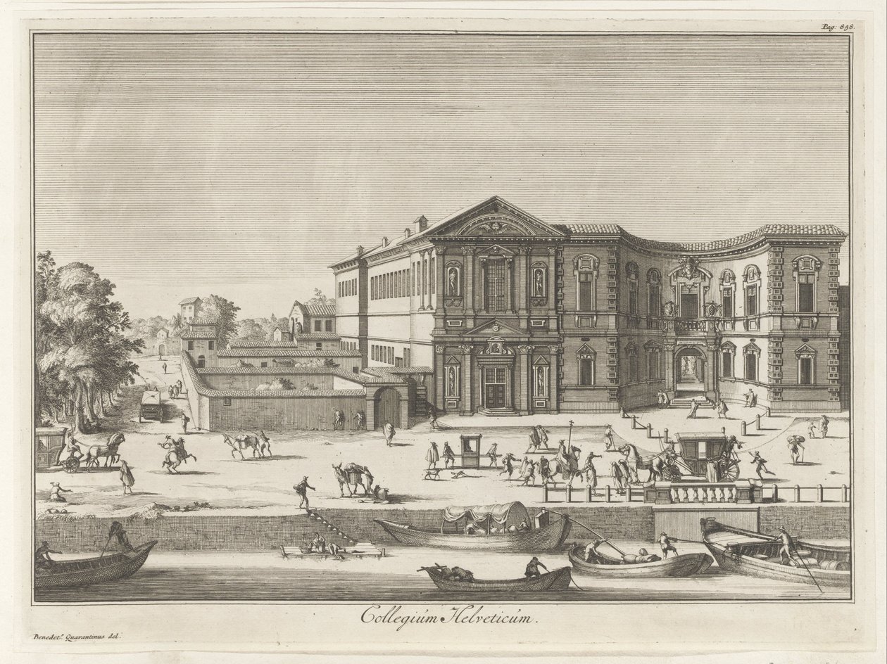 Collegio Helvetia en Milán Collegium Helveticum (título sobre el objeto) Edificios Magesyn der Italiaense (título de la serie) de Anonymous