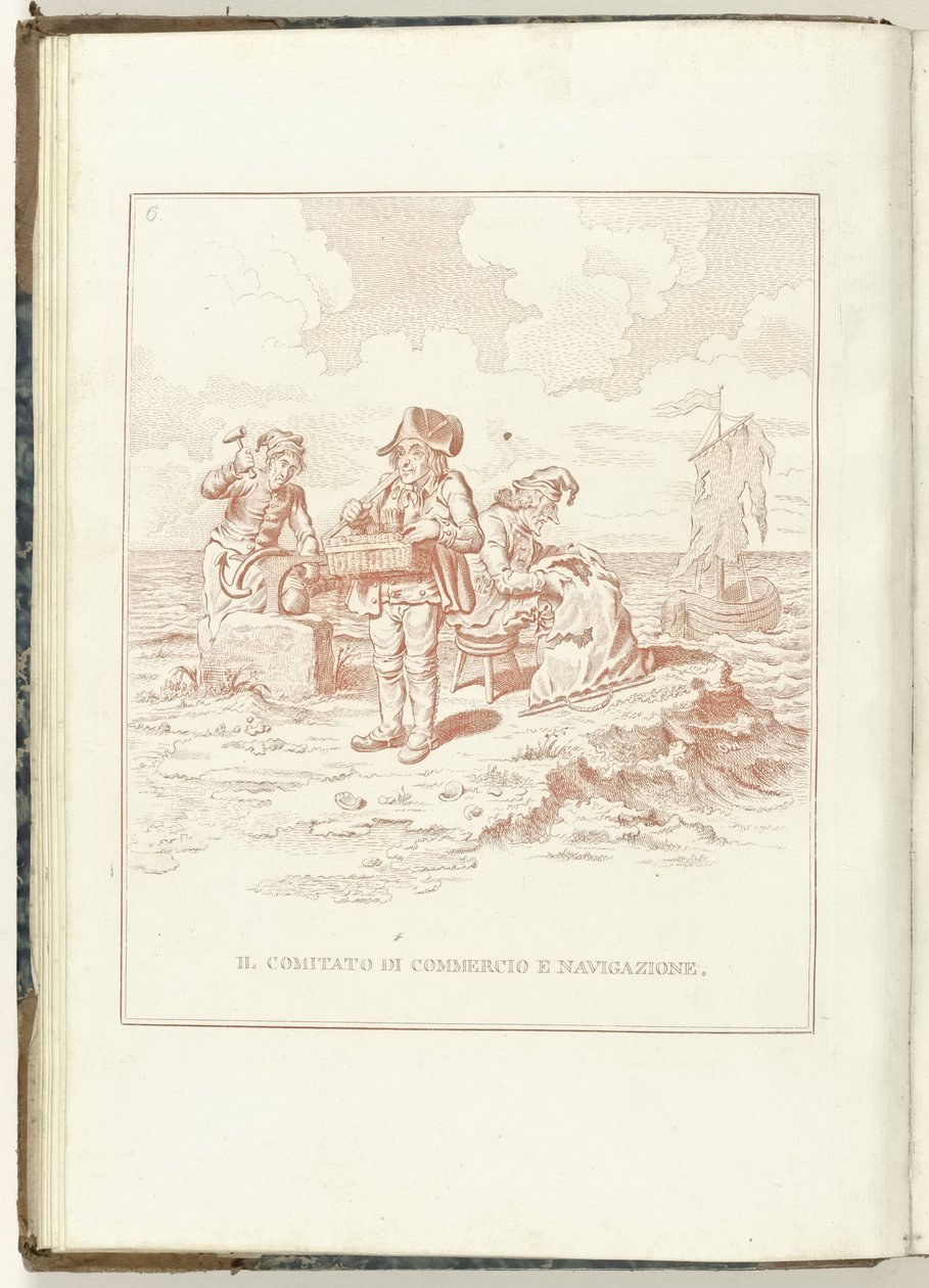 Comité van Koophandel en Zeevaart, 1795 El Comité de Comercio y Navegación (título sobre objeto) Hollandia Regenerata (Italianse kopie) (título de la serie) La regeneración de Holanda: spechio a todos los pueblos regenerados (título de la serie sobre el ob de Anonymous