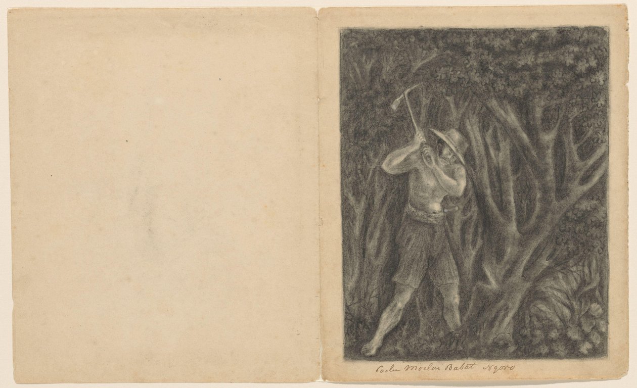 Coolen comienza a talar un bosque en Ngoro, hacia 1820-1850 de Anonymous