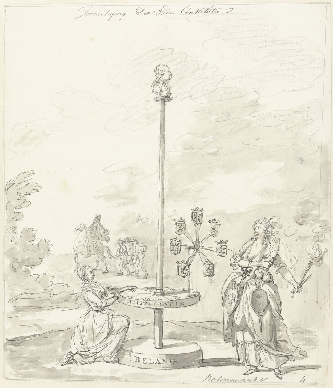 La destrucción de la antigua constitución, decoración en el mercado de la mantequilla, 1795 Destrucción de la Antigua Constitución/ Mercado de la Mantequilla (título sobre objeto) de Anonymous