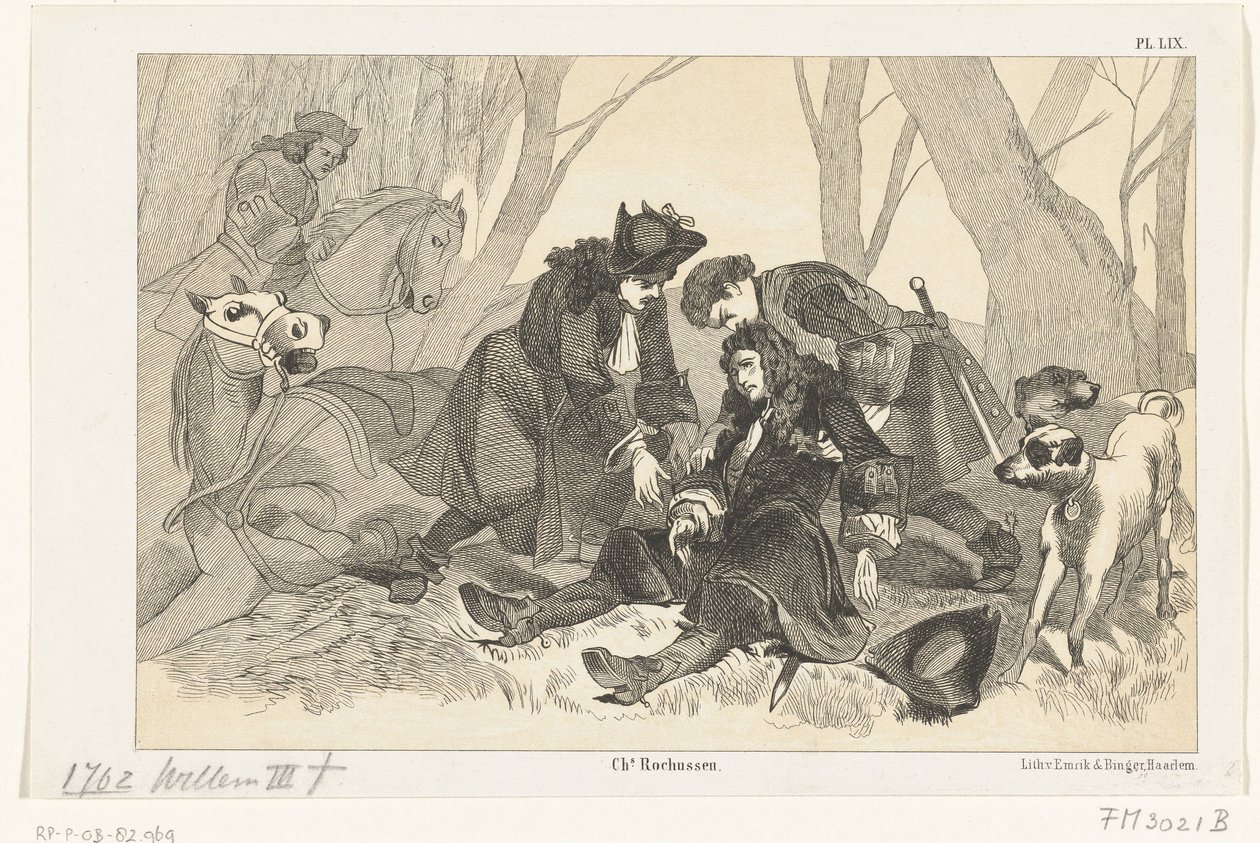 La muerte de Guillermo III durante una partida de caza, 1702 de Anonymous