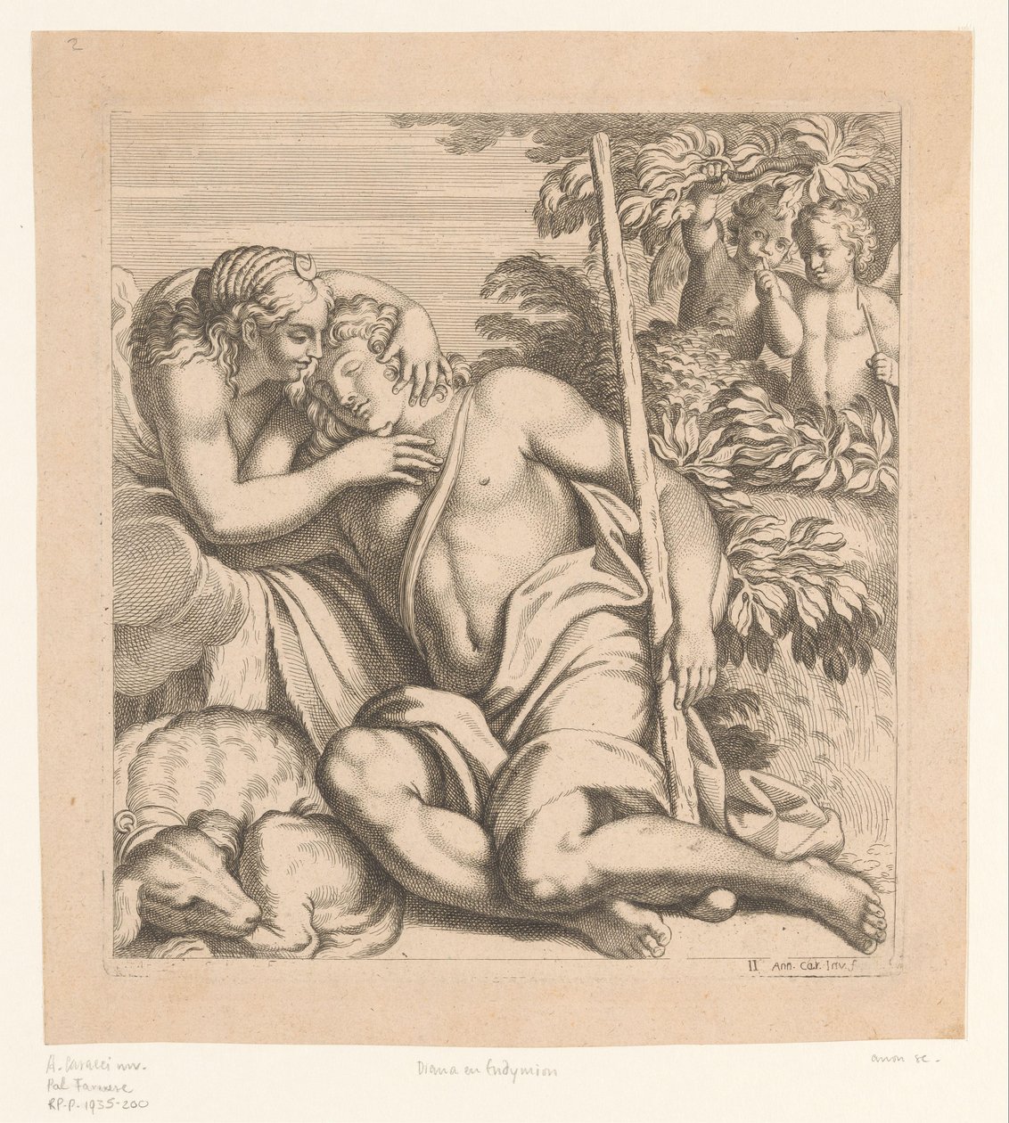 Diana y Endymion Pinturas en el Palacio Farnese en Roma (título de la serie) de Anonymous