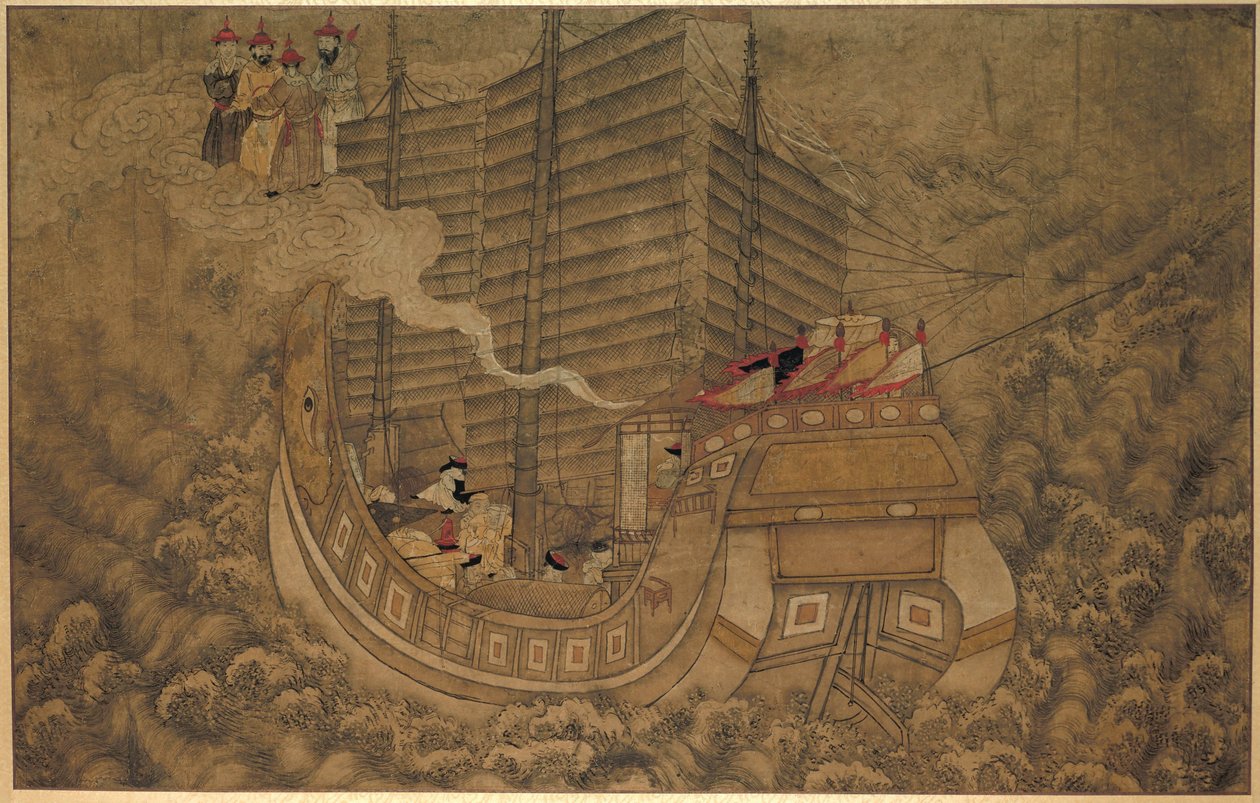 Un barco con tripulación dormida Las maravillas de Mazu (título de la serie) de Anonymous