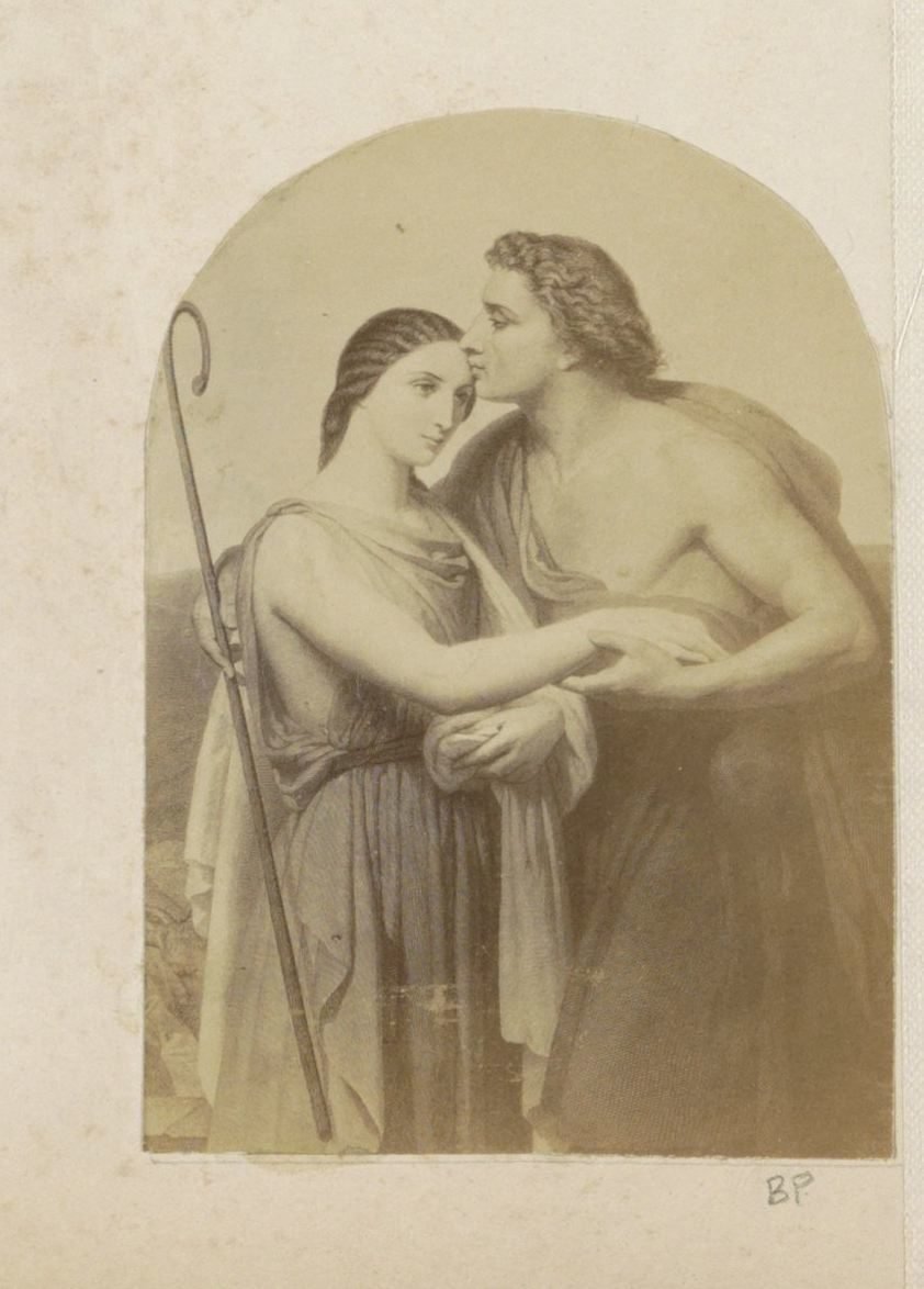 Reproducción fotográfica de (presumiblemente) una impresión de un pastor y una pastora. de Anonymous