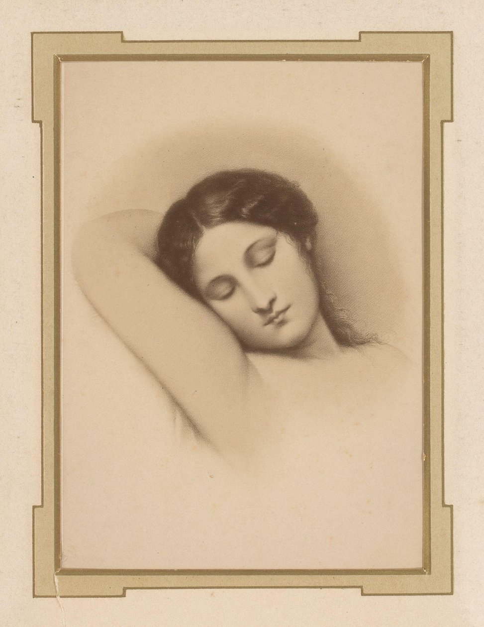 Fotoreproducción de un dibujo de una mujer dormida de Anonymous