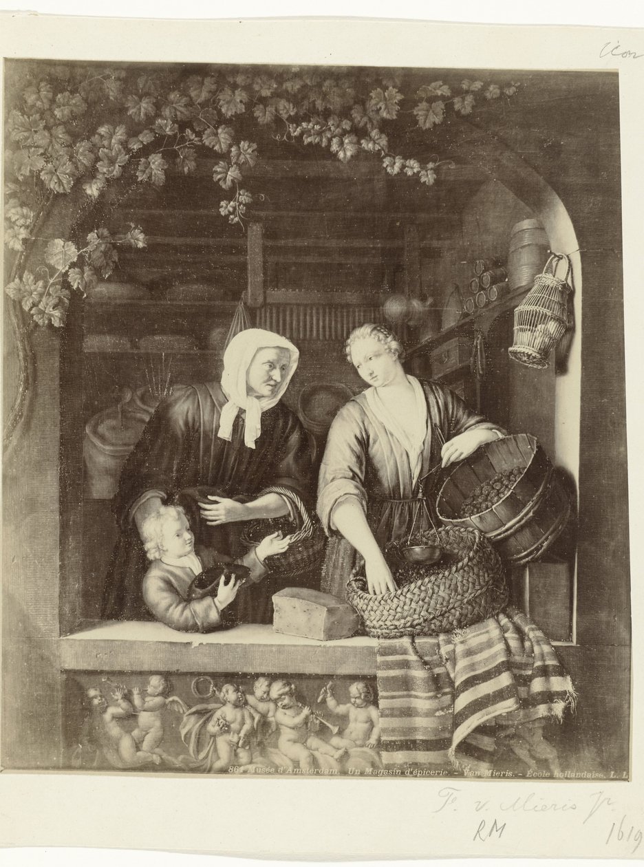 Reproducción fotográfica del cuadro The Grocery de Frans van Mieris II Musée d