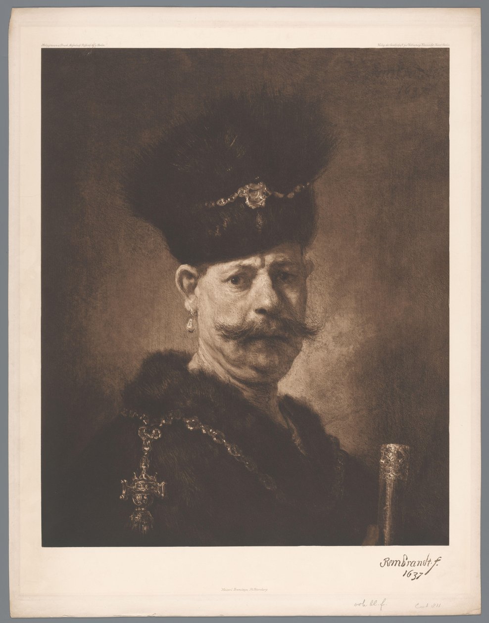 Reproducción fotográfica de la pintura Retrato de un hombre de Rembrandt [?], coll. Ermita en San Petersburgo káiserl. Eremitage, San Petersburgo. (título de la serie) de Anonymous