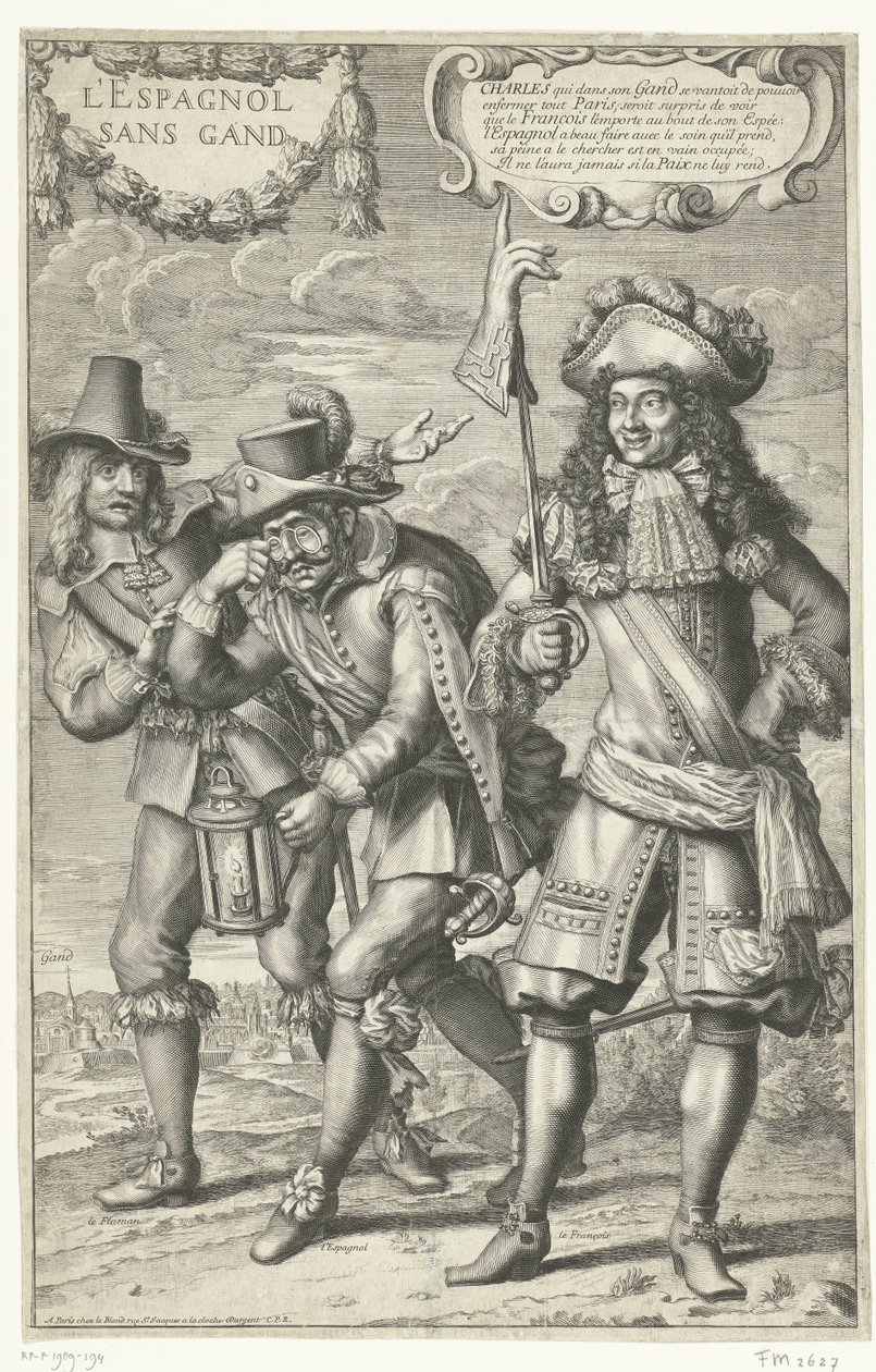 Caricatura francesa de la pérdida de Gante, 1678 L