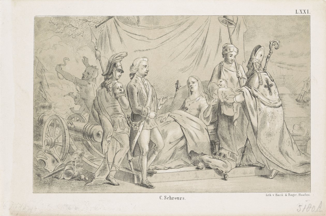 Nacimiento del príncipe Willem Frederik George, más tarde rey Guillermo II, 1792 de Anonymous