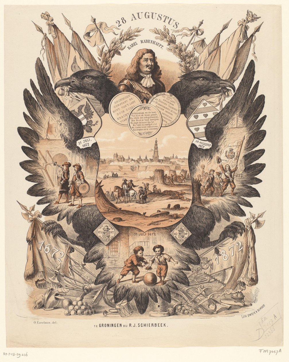 Placa conmemorativa de los 200 años del Socorro de Groninga 1672-1872 de Anonymous