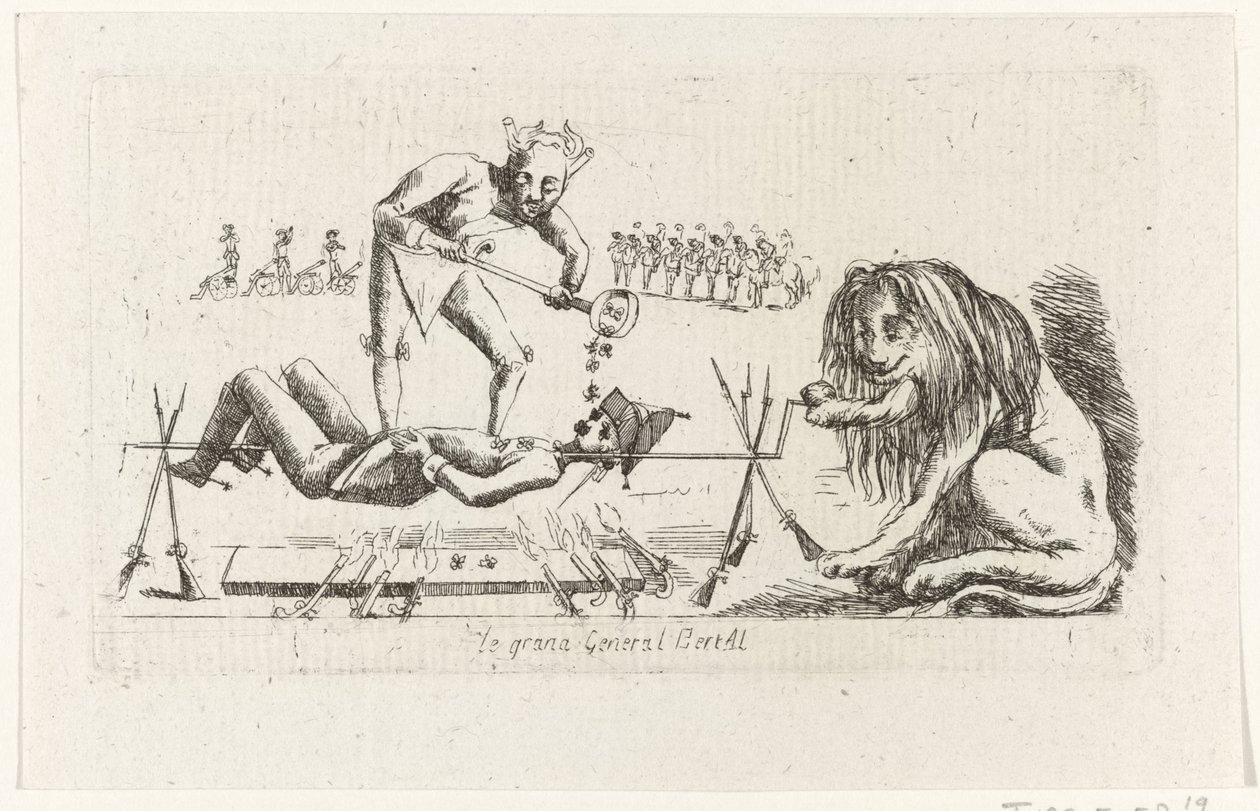 General Bertay en el asador le Grand General BertAl (título sobre el objeto) Revolución de Brabante, 1787-1790 (título de la serie) de Anonymous