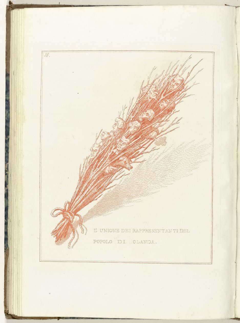 Gesel van de Provisionele Representante van het Volk van Holland, 1795 La Unión de Representantes del Pueblo de los Países Bajos (título sobre objeto) Hollandia Regenerata (Italianse kopie) (título de la serie) La regeneración de Holanda: un espejo para to de Anonymous