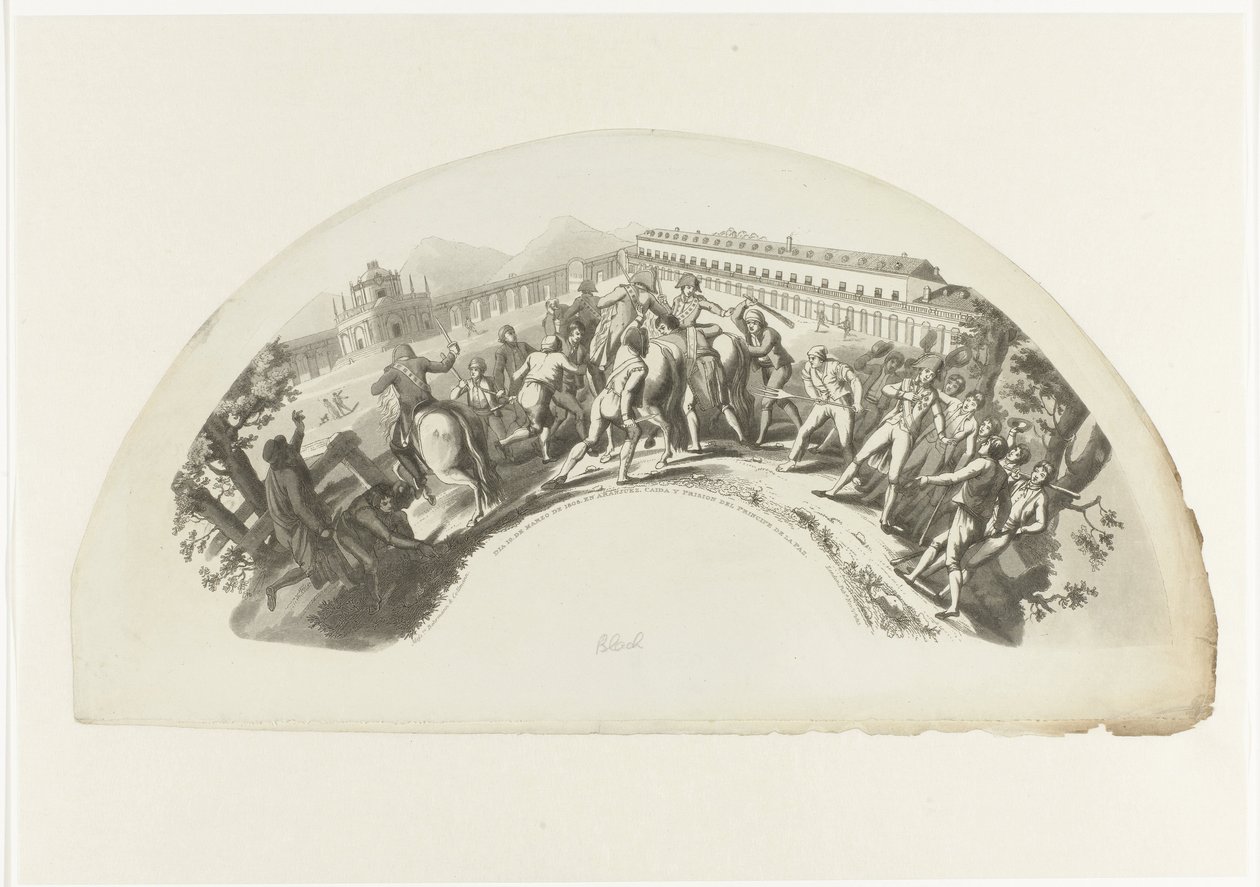 Captura de Manuel de Godoy por las tropas francesas en Madrid el 19 de marzo de 1808 Diapositiva 19. de Marzo de 1808. Y Aranjuez. Caida y Prision del Principe de la Paz (título sobre objeto) de Anonymous