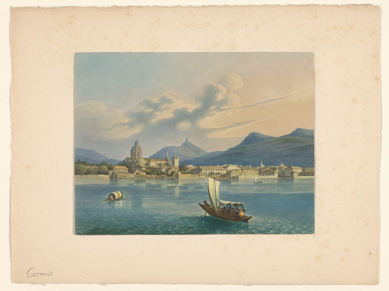 Vista de Como en el lago de Como de Anonymous