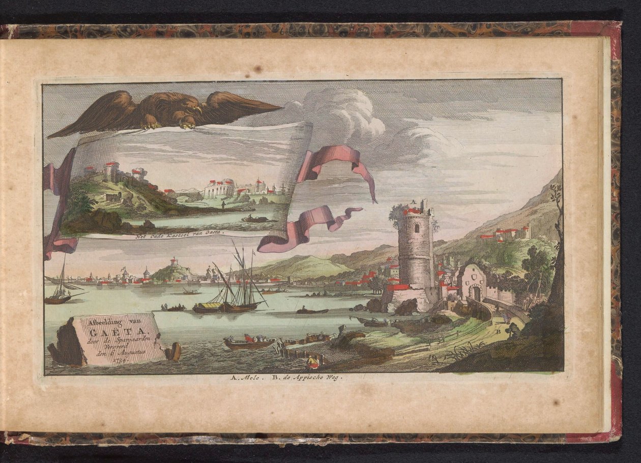 Vista de Gaeta, 1734 Representación de Gaëta, conquistada por los españoles el 6 de agosto de 1734 (título sobre objeto) de Anonymous