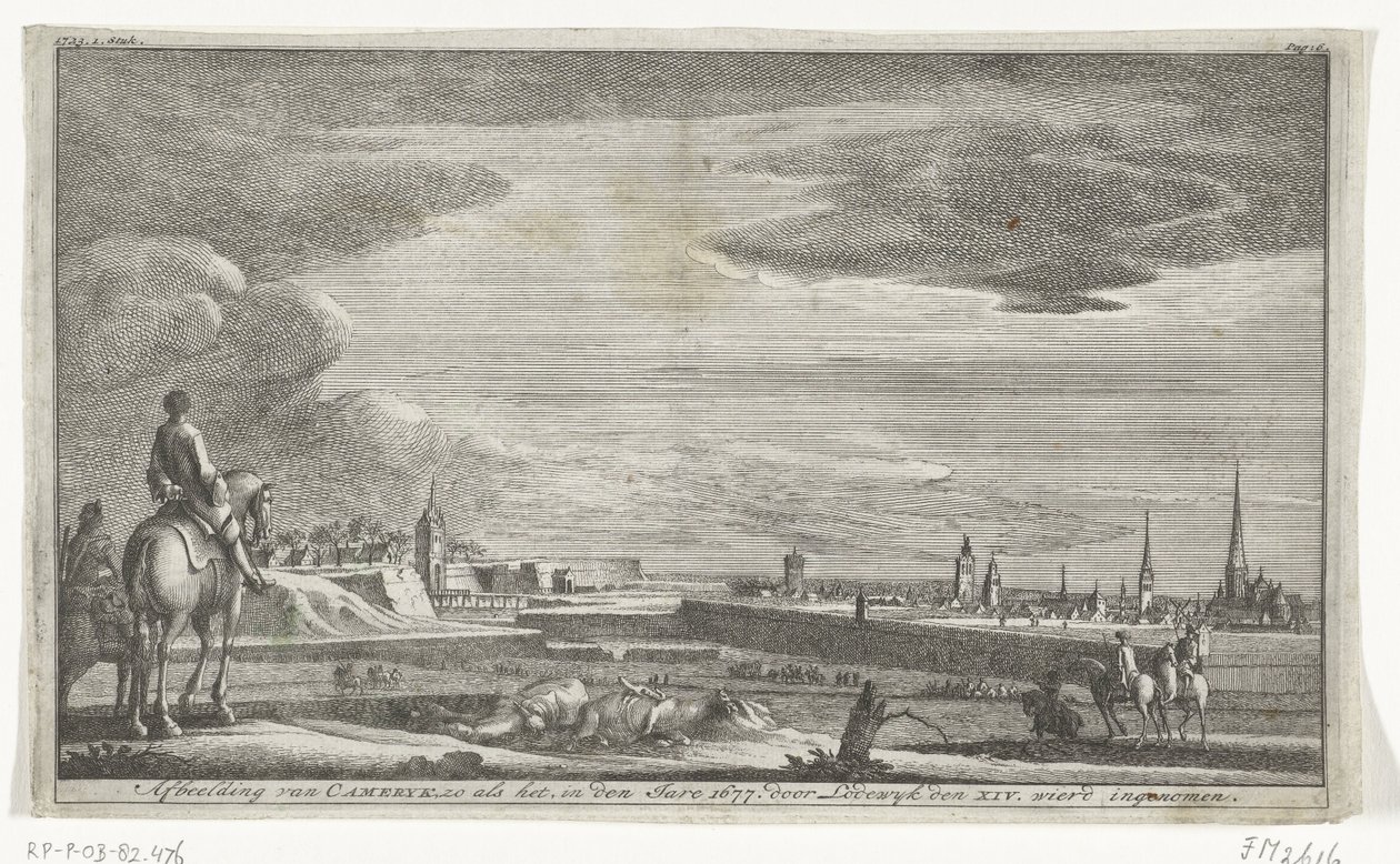 Vista de Cambrai, 1677 Representación de Cameryk, tal como es, en el año 1677. por Lodewyk XIV. fue tomado (título en el objeto) de Anonymous