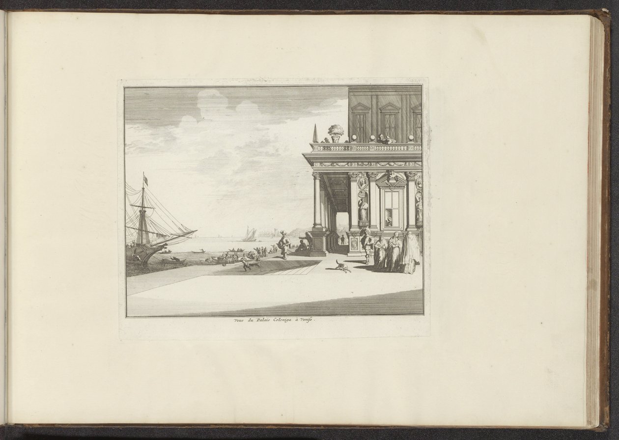 Vista del Palacio Collina en Venecia Vue du Palais Collina a Venise (título sobre objeto) Palacios y Monumentos de Venecia, Livorno, Nápoles y Roma (título de la serie) de Anonymous