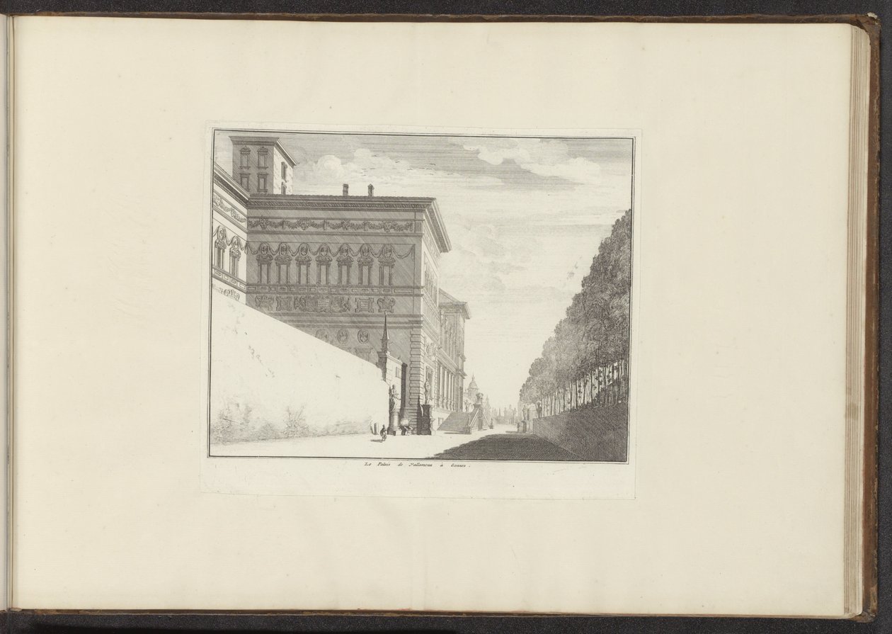 Vista de Villa Borghese en Roma Le Palais de Vallamena a Gennes (título sobre objeto) Palacios y Monumentos de Venecia, Livorno, Nápoles y Roma (título de la serie) de Anonymous
