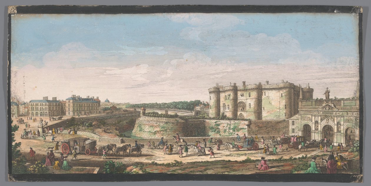 Vista de la Bastilla y de la Puerta Saint-Antoine de París
Vista de la Bastilla de París, la Porte St. Antoine, y una parte del fauxbourg (título en el objeto) de Anonymous