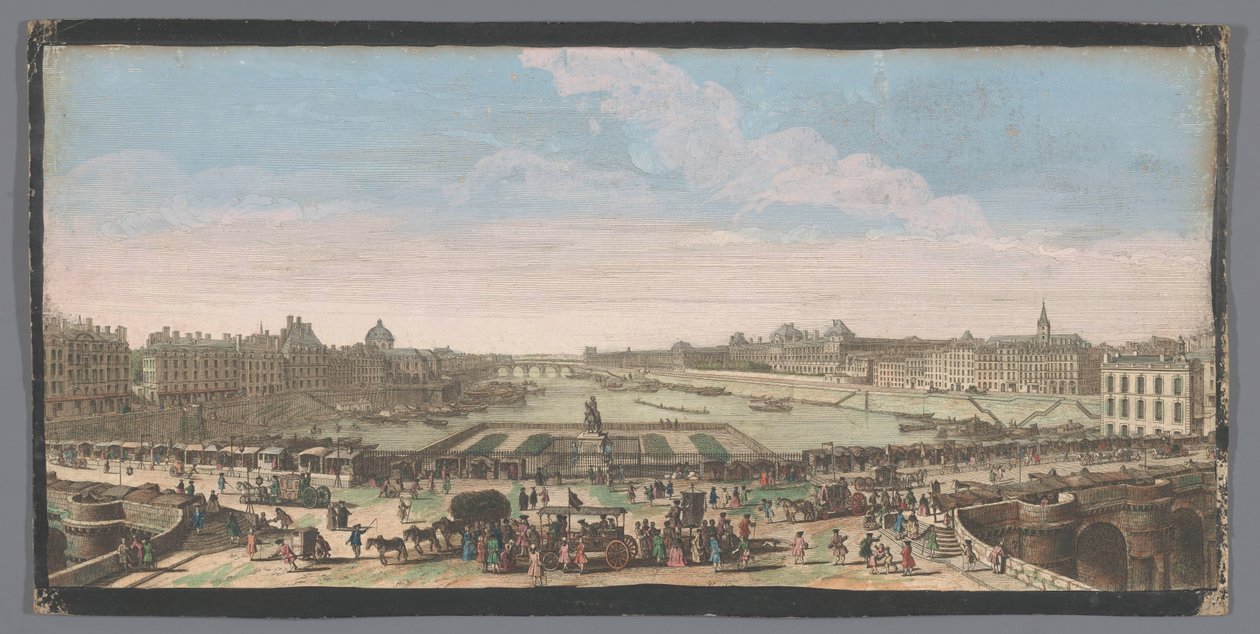 Vista del Pont Neuf sobre el río Sena en París, visto hacia el Pont Royal
Otra imagen particular de París vista desde el entorno del Puente Nuevo hacia el Puente Real (título del objeto) de Anonymous