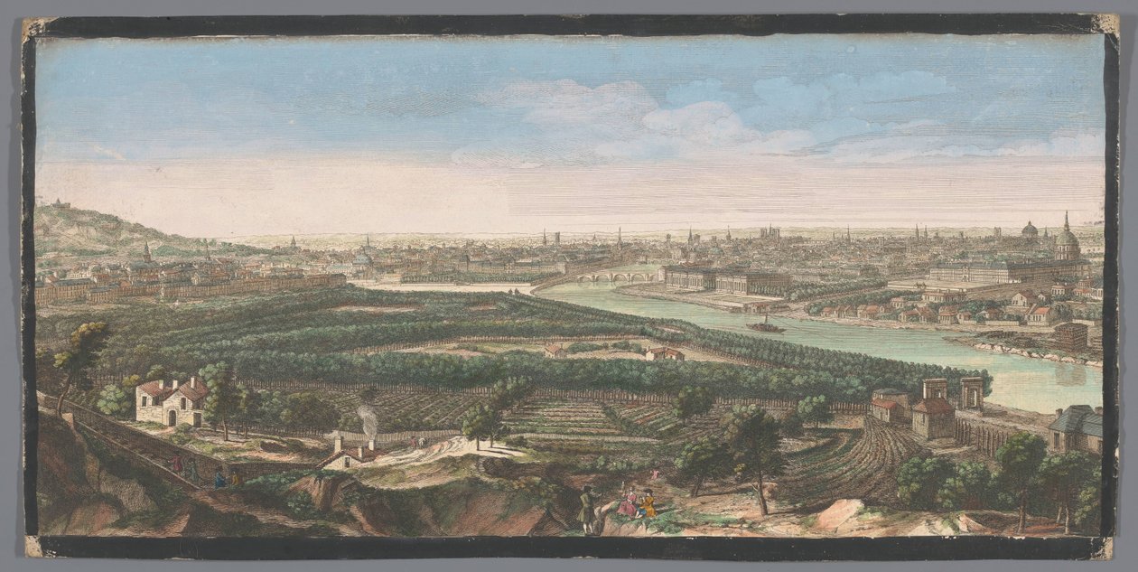Vista de la ciudad de París vista desde el pueblo de Chaillot
Vuë générale de la ville de Paris, prise de la hauteur du village de Chaillot (título en el objeto) de Anonymous