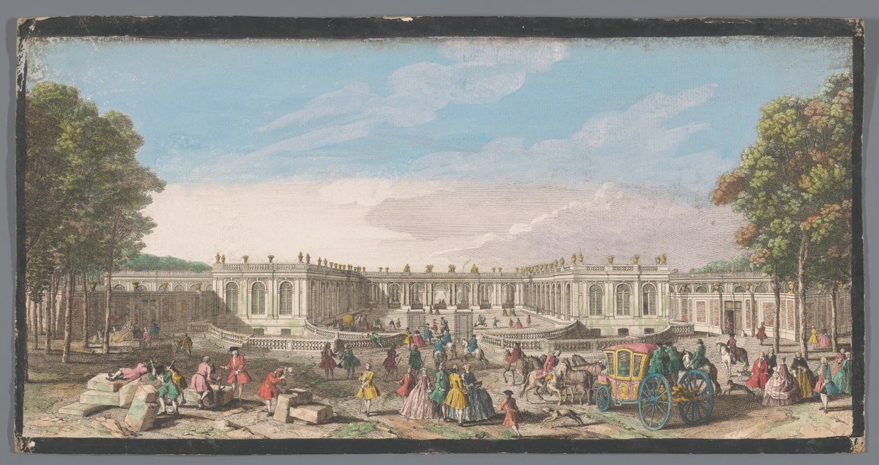 Vista de la fachada del Gran Trianón en el Jardín de Versalles
Vüe de Trianon dans le Parc de Versailles du côté de l