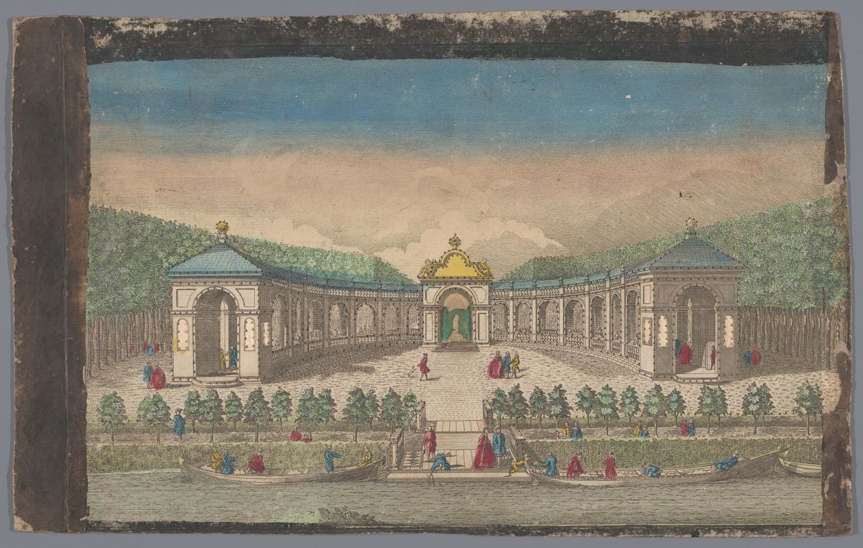 Vista de un teatro en la isla de Kamenoi-Ostrow en el río Neva
Vista del anfiteatro para el paseo público, en el islote Kamannoi Ostrow en el Pequeño Newa (...) (título en el objeto) de Anonymous