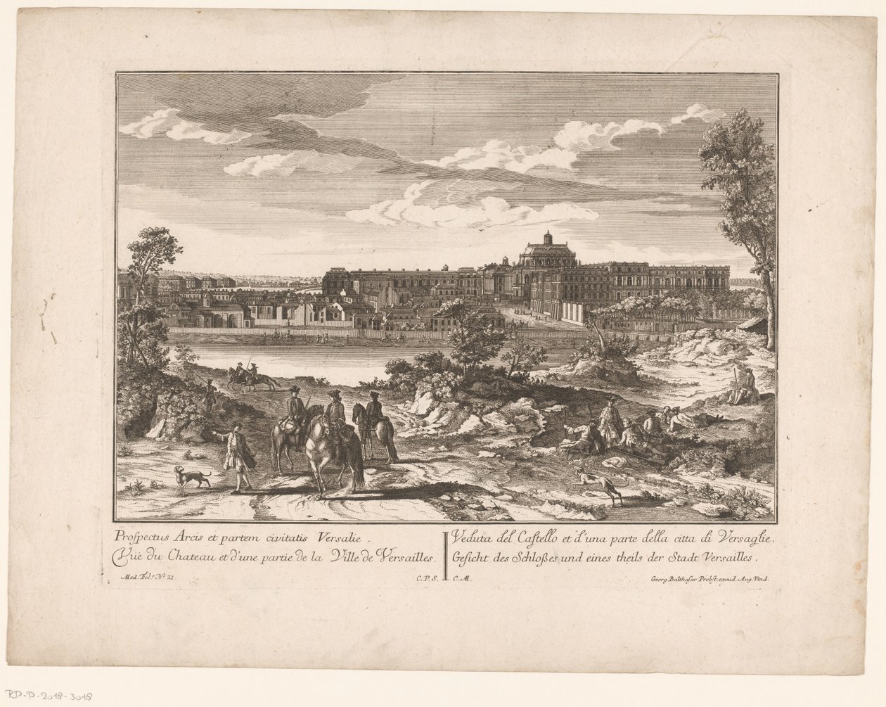 Vista del Palacio de Versalles y una parte de la ciudad Prospectus Arcis et partem civitatis Versailles / Vista del Castillo y una parte de la ciudad de Versalles / Vista del Castillo y una parte de la ciudad de Versalles / Vista del Castillo y de Anonymous