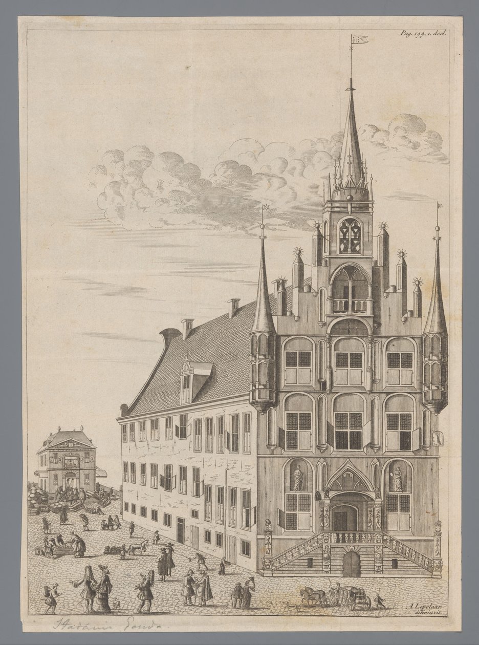 Vista del Ayuntamiento de Gouda de Anonymous
