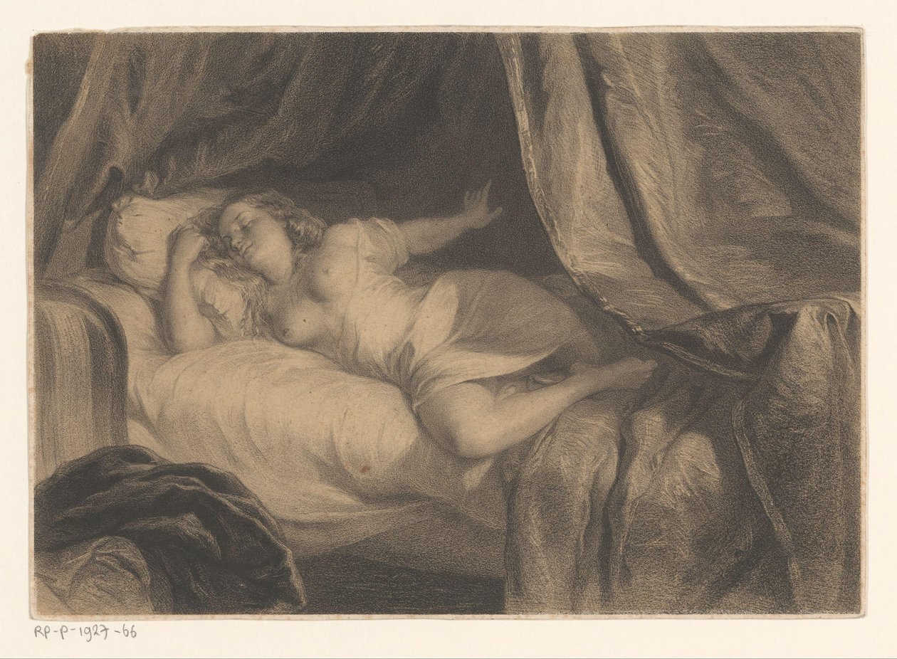 Joven dormida semidesnuda de Anonymous