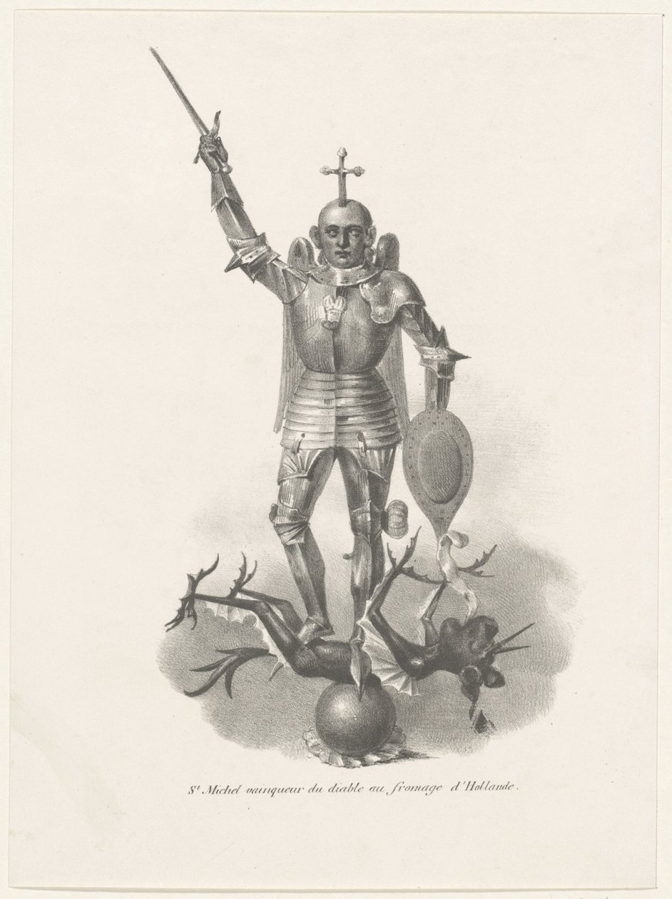 San Miguel venciendo al diablo con queso holandés, 1830 St. Michel vainqueur du diable au fromage d