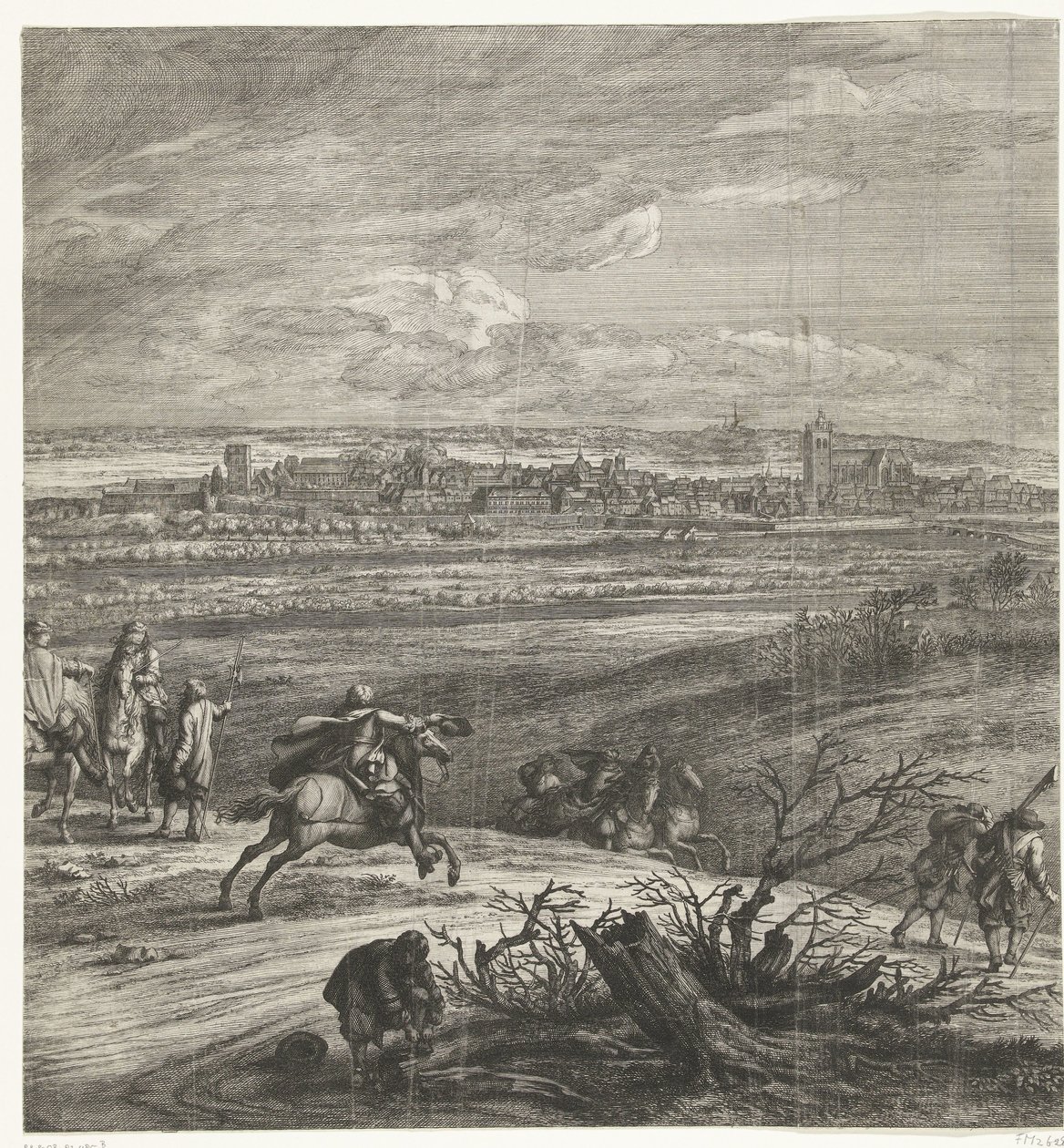 El ejército francés ante Yperen (página central), 1678 de Anonymous