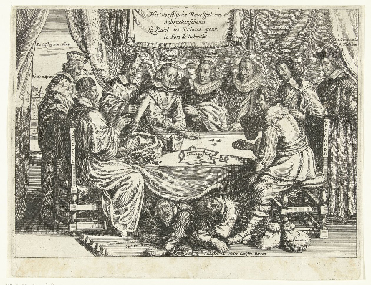 El juego para Schenckenschans, 1635-1636 The Vorstelijcke Ravelspel om Schenckenschants / Le Ravel des Princes pour le Fort de Schentks (título sobre el objeto) de Anonymous