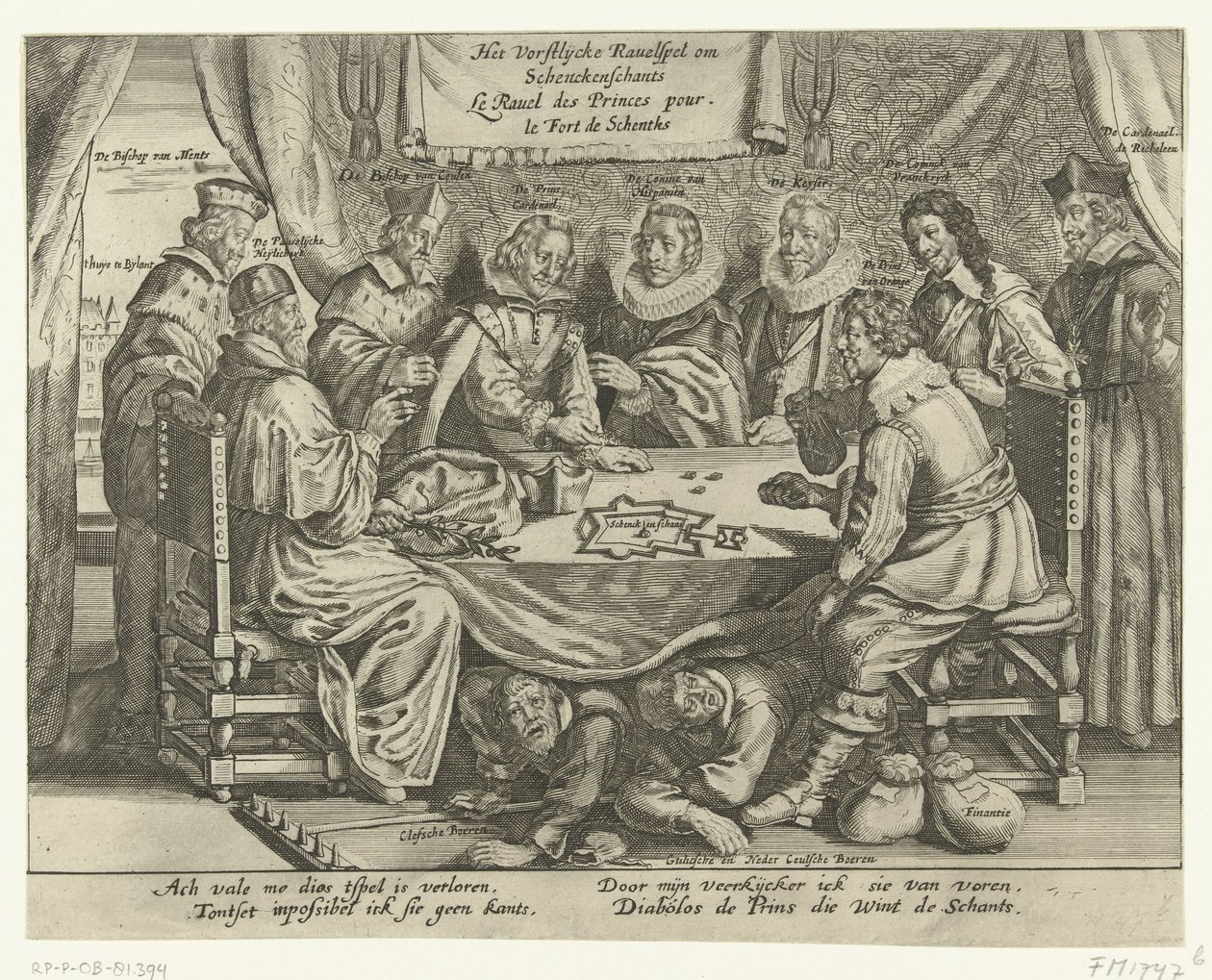 El juego para Schenckenschans, 1635-1636 The Vorstelijcke Ravelspel om Schenckenschants / Le Ravel des Princes pour le Fort de Schentks (título sobre el objeto) de Anonymous