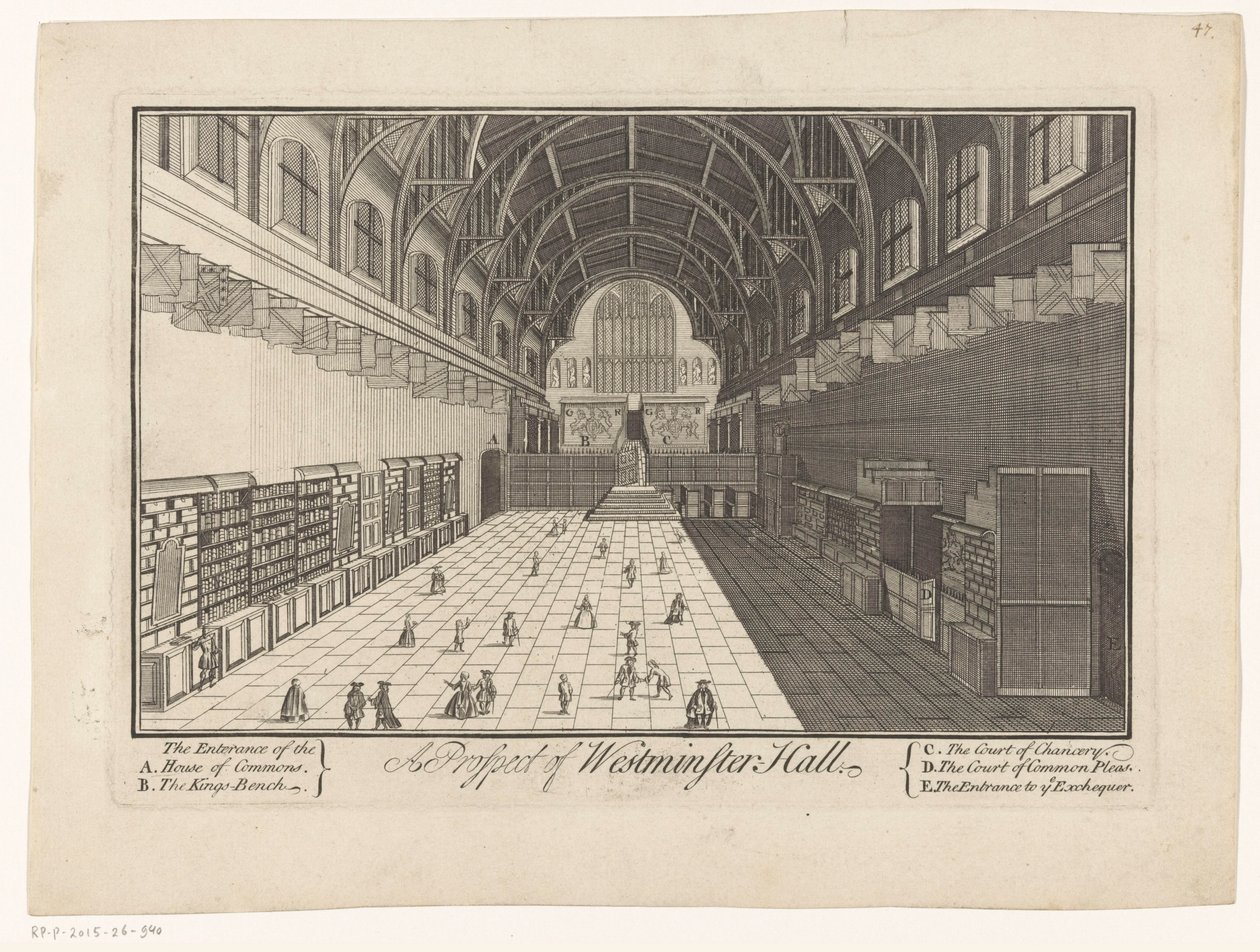 Interior de Westminster Hall en Londres A Prospect of Westminster Hall (título sobre el objeto) de Anonymous